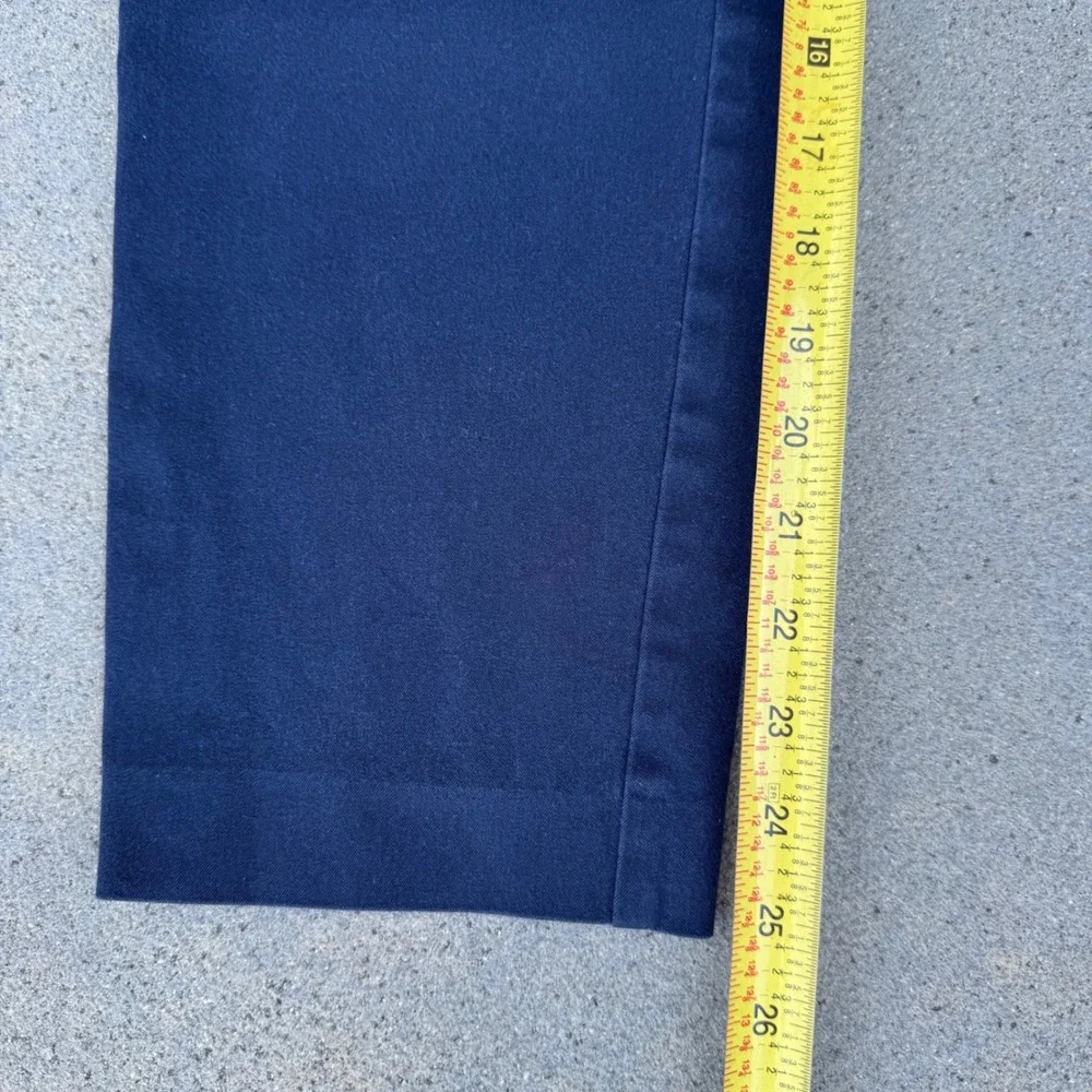 Lauren Ralph Lauren Womens Navy Blue Ankle Pants‎ Size 14 Stretch Tapered Chino